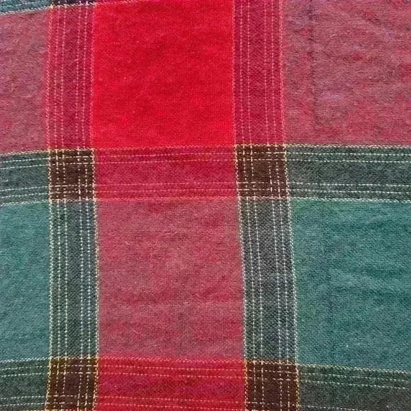 Red and Green Plaid Tablecloth-57x 80 - Picture 3 of 3